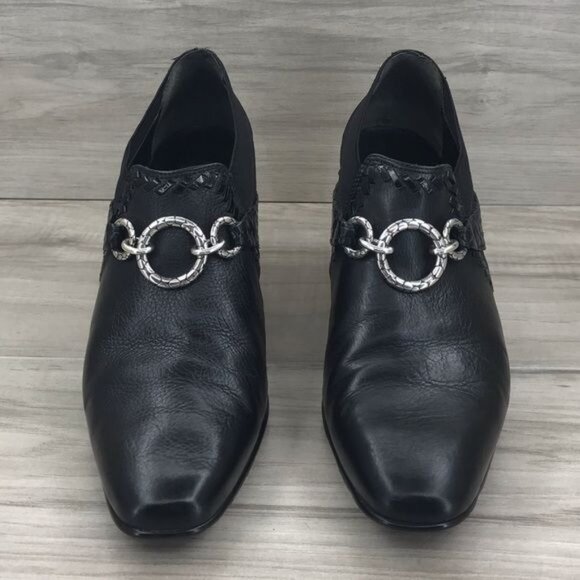 Brighton Heel Booties Women's 8 Rizzo Black Leather Shooties Ankle boots - Picture 3 of 8